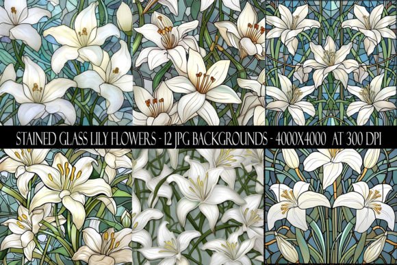 Download Stained Glass Lily Flower Backgrounds - Flower backgrounds Collection