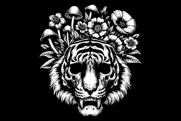 Download TIGER SKULL VECTOR TSHIRT - Skull vector Collection