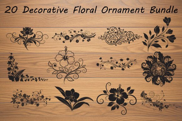 Download Botanical Swirls &amp; Flower Elements - Botanical Collection