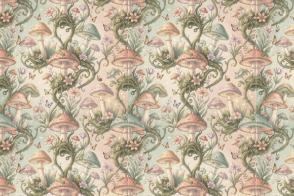 Download Mushroom Botanical Pattern - Botanical Collection