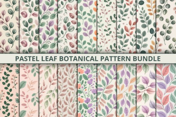 Download Pastel Leaf Botanical Pattern Bundle - Botanical Collection
