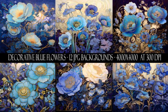 Download Decorative Blue Flower Backgrounds - Flower backgrounds Collection