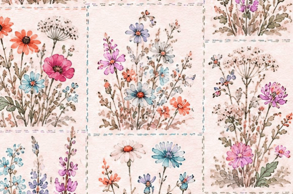 Download Watercolor Wildflower Botanical Pattern - Botanical Collection